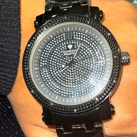 Real diamond watch for men huge sale best gift for all occasions real diamonds! - Picture 1 of 12